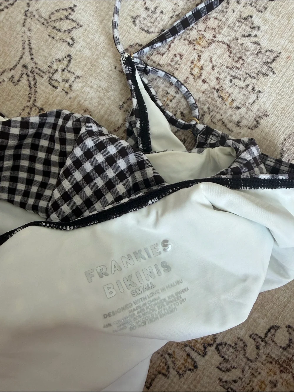 Frankie’s Bikinis Black & White Gingham One-Piece Swimsuit
